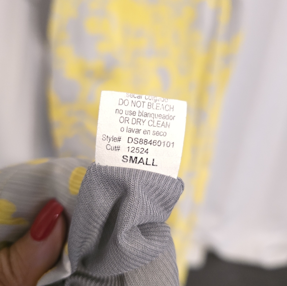 Francesca’s Yellow & Gray Sleeveless Mini Dress Women’s Size Small - Picture 6 of 6